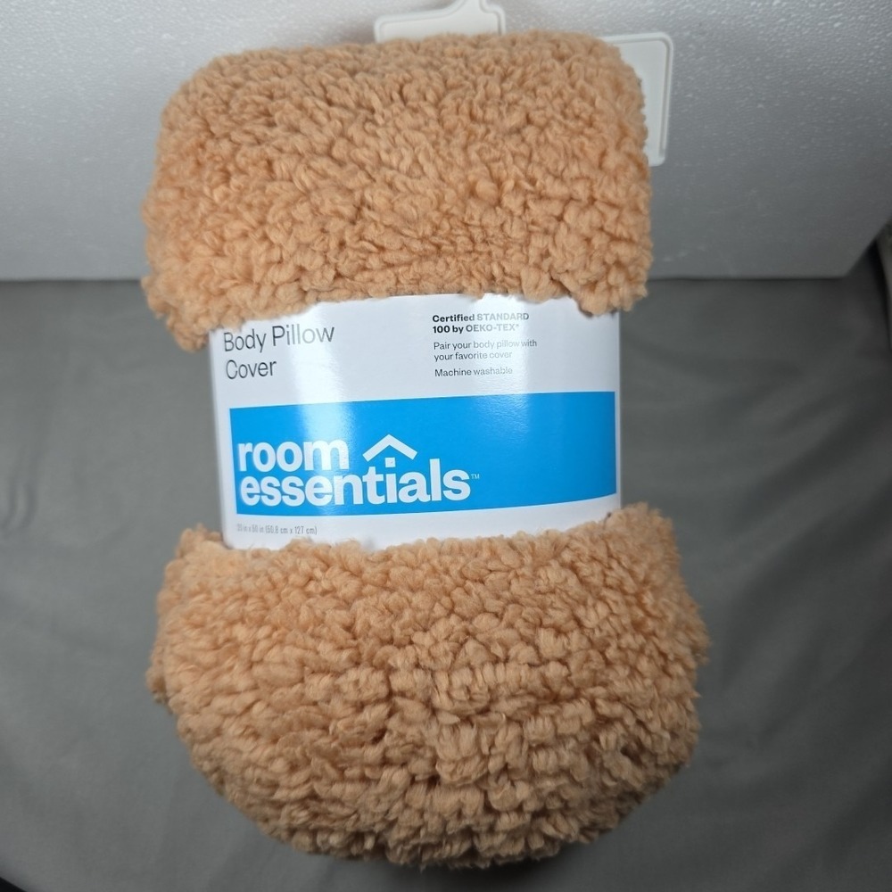 Room Essentials Body Pillow Cover 20x50in Orange‎ Rust NEW